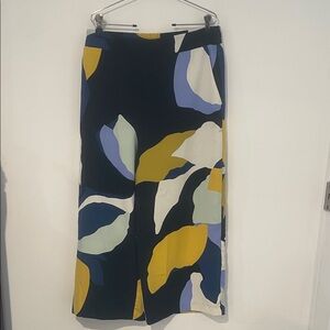 Colorful Abstract Crop Wide Leg Sz L